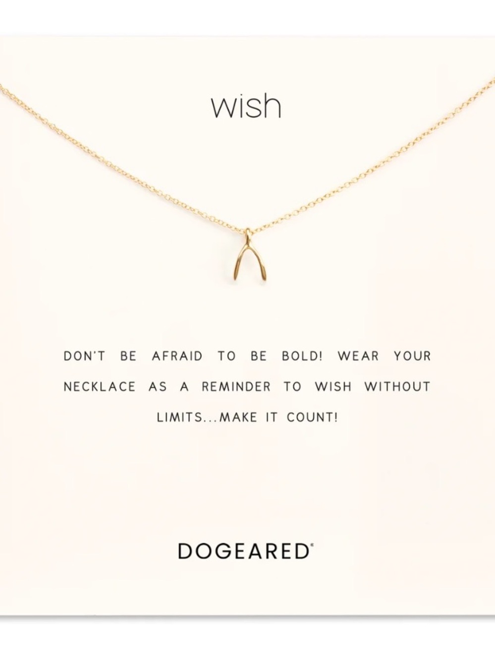 Dogeared Gold Dipped Classic Wishbone Necklace